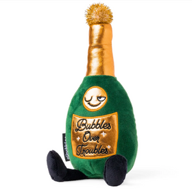 "Bubbles Over Troubles" Champagne Bottle Plush