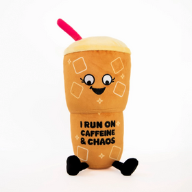 "I Run on Caffeine and Chaos" Iced Coffee Plush