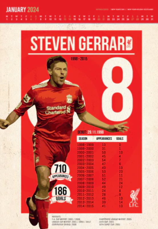 Liverpool Fc 2024 A3 Deluxe Calendar Danilo Calendars Hyggerium