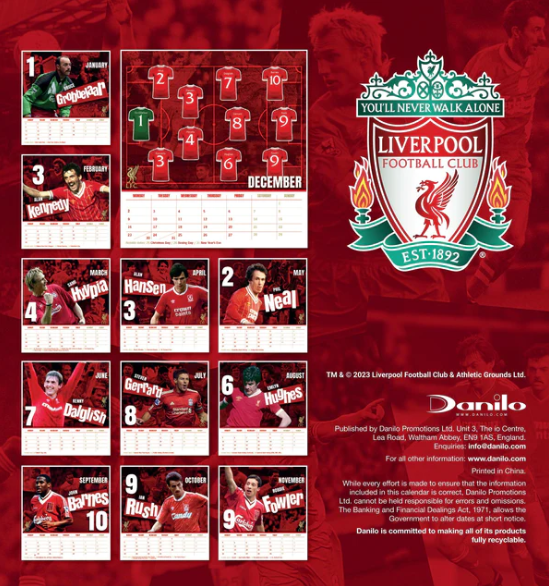 Liverpool FC 2024 Desk Easel Calendar Danilo Calendars Hyggerium