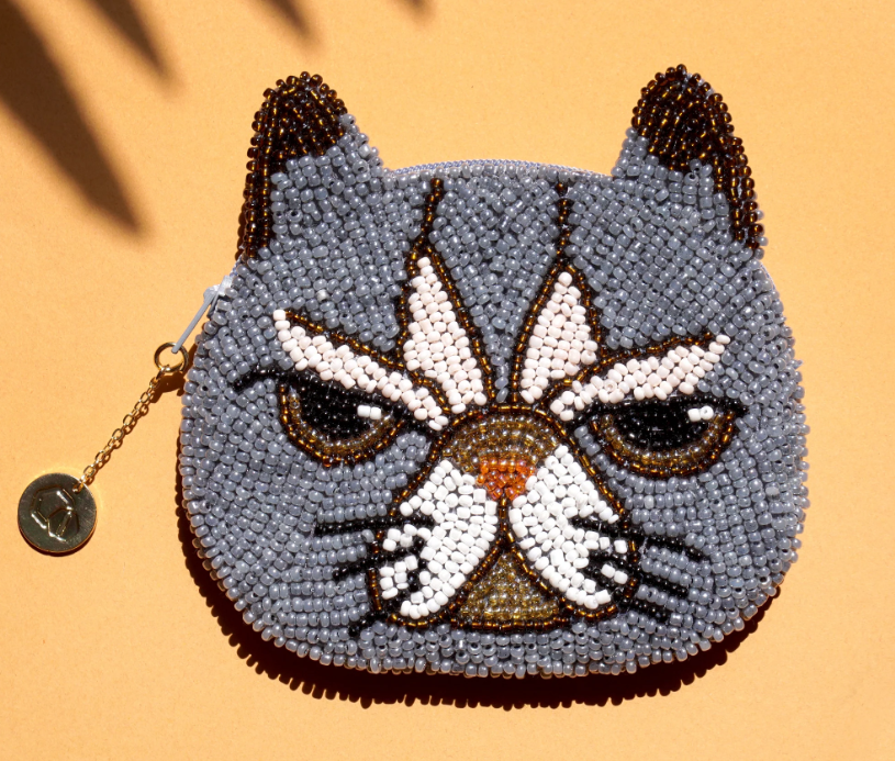 Beaded Coin Purse - Grumpy Cat – Hyggerium